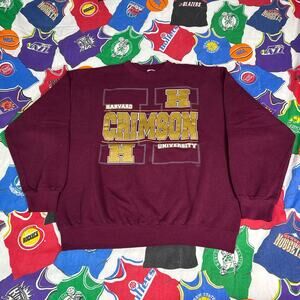 Vintage 1990s NCAA Harvard University Crimson Mens Medium Crewneck Sweater